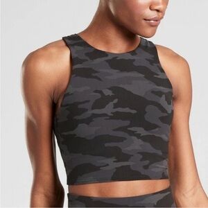 Athleta Conscious Crop Tank Top Printed A-C Women’s XS Black Camo